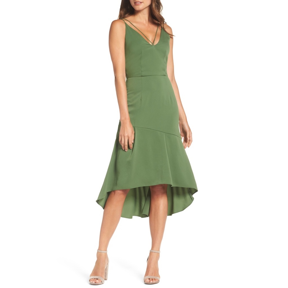 Cooper St Lovine Asymmetrical Midi Cocktail Dress